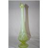Image 1 : Opalescent Vaseline Glass Bud Vase