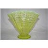 Image 1 : Opalescent Vaseline Glass Fan Vase