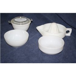Grouping of White Kitchen Ware