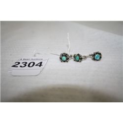 3 Small Sterling Silver/Turquoise Rings