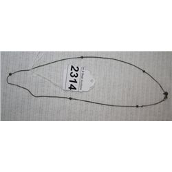Sterling Silver Necklace w/Black Beads