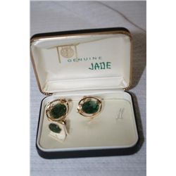 Genuine Jade Cuff Links & Tie Tac