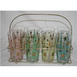 1950's Set Glasses in Carrier