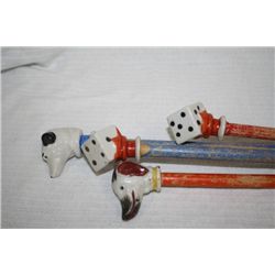 4 Children's Canes w/China Handle