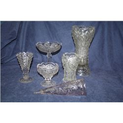6 pcs Pressed Glass