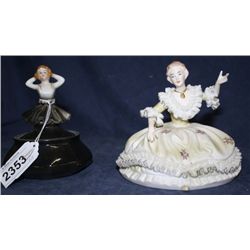 2 Victorian Figural Powder Jars