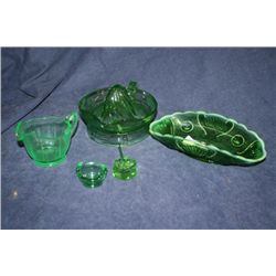 Group of Green Glass