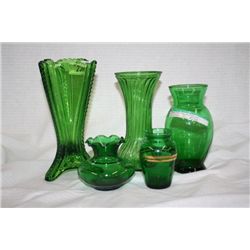 5 Pcs Green Glassware