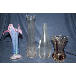 Group of 4 Art Glass Vases