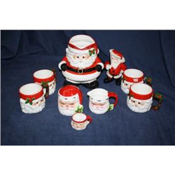 Christmas Santa Pitcher & Mugs