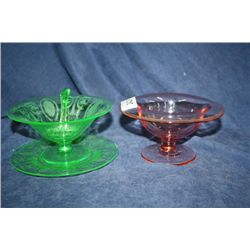 2 Pcs Depression Glass  Gr