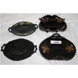 4 Pcs Black Amethyst Glass