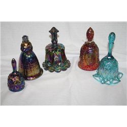 Group of  4 Fenton Bells& 1 Imperial Bell