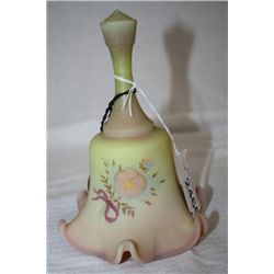 Peach Blow Fenton,Hand Painted Bell