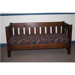 Original Finish Mission Oak Even Arm Settee