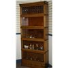 Image 1 : 5 Stack (Top Leaded Glass)Oak Bookcase