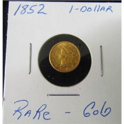 1852 1 Dollar Gold Coin AU