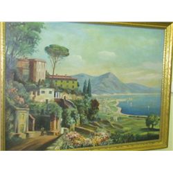 Oil On Canvas Coastal Scene