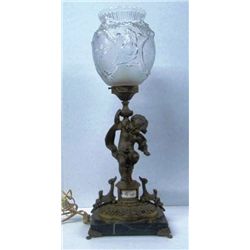 1930's Cupid Bronze Lamp