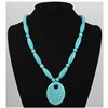 Image 1 : Natural 391.88ctw Turquoise Sterling Silver Necklace