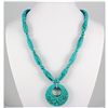 Image 1 : Natural 376.70ctw Turquoise Sterling Silver Necklace