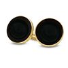 Image 1 : 14k Gold Onyx Polished Coin Cuff Links - 14mm