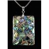 Image 1 : NATURAL 51.56CTW MOTHER OF PEARL SILVER PENDANT