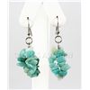 Image 1 : 58.13CTW 2in. OCEAN BLUE CHIPPED STONE HOOK EARRING