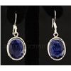 Image 1 : SAPPHIRE CORRUNDUM 25.63CTW SILVER HOOK EARRING