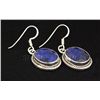 Image 2 : SAPPHIRE CORRUNDUM 37.52CTW SILVER HOOK EARRING