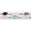 Image 2 : 37.55CT Multi Precious Gemstone Silver Bezel Necklace 9