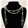 Image 1 : 371.43CTW 55in. FASHION SCARF PEARL & TURQUOISE NECKLAC