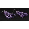 Image 2 : 55.63CTW FOUR ROWS CHIPPED AMETHYST BEADS HOOK EARRING