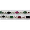 Image 2 : New Design Multi-color 32.68CT Bezel Silver Necklace 8.