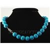 Image 1 : 479.53CTW 17in. BLUE TURQUOISE NECKLACE W/ METAL LOCK