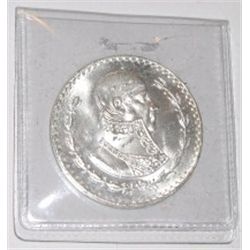 1965 MEXICO SILVER 1 PESO *RARE BRLLIANT UNC HIGH GRADE*!! COIN CAME OUT OF SAFE!!