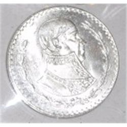 1965 MEXICO SILVER 1 PESO *RARE BRLLIANT UNC HIGH GRADE*!! COIN CAME OUT OF SAFE!!