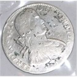 1811 SPANISH 8 REALES SILVER COIN *RARE WITH SEVERAL STYLES OF CHOPMARKS FROM PORTS THEY WENT TO*!