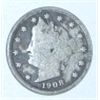 Image 1 : 1908 LIBERTY HEAD "V" NICKEL RED BOOK VALUE IS $20.00+ *NICE VERY FINE EARLY NICKEL!!