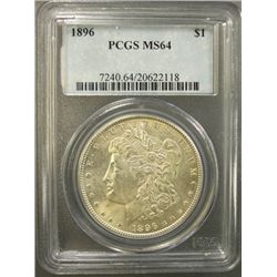 1896 MORGAN SILVER DOLLAR, PCGS MS64 SUPER