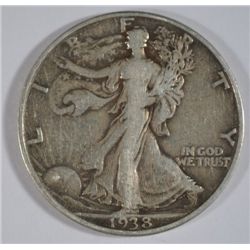 1938-D WALKING LIBERTY HALF DOLLAR VF