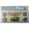 Image 1 : Remainder note  18--'s  $3  BANK of FLORENCE NE RARE PMG65 est $400-$425