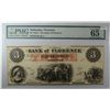 Image 3 : Remainder note  18--'s  $3  BANK of FLORENCE NE RARE PMG65 est $400-$425