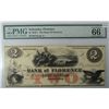 Image 1 : Remainder note  18--'s  $2  BANK of FLORENCE NE RARE PMG66 est $400-$425