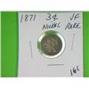 Image 1 : 1871 3 CENT NICKEL