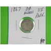 Image 1 : 1867 3 CENT NICKEL