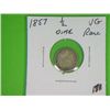 Image 1 : 1857 1/2 DIME