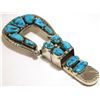 Image 3 : Old Pawn Zuni Sleeping Beauty Turquoise Sterling Silver Ranger Buckle - Robert & Bernice Leekya