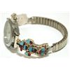 Image 2 : Zuni Multi-Stone Inlay Kachina Sterling Silver Women's Watch - Serena Johnson