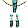 Image 2 : Zuni Turquoise Necklace & Earrings Set - Raylan & Patty Edaakie